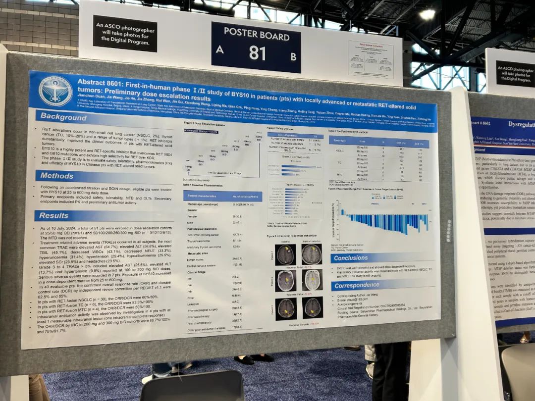 壹定发自主研造的化药1类新药BYS10片临床钻研成就亮相2025年ASCO年会